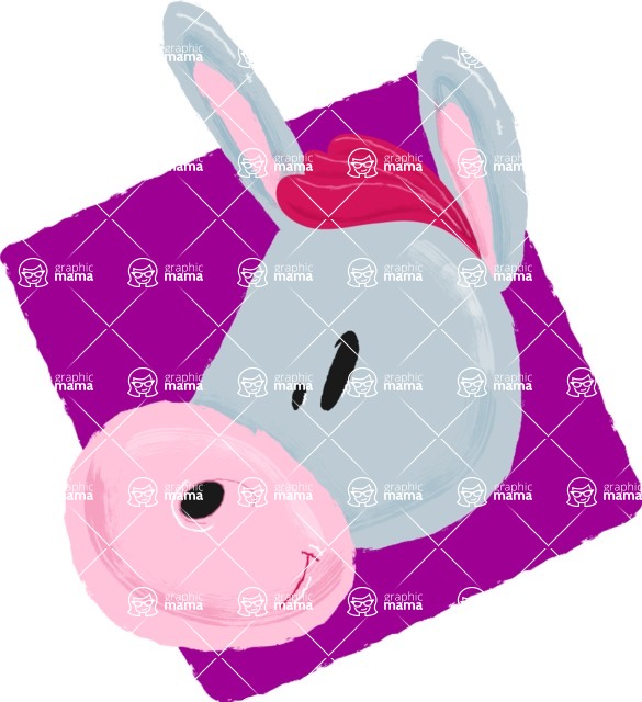 Cartoon Animal PNG Clipart - Donkey Watercolor Avatar